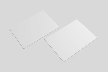 Realistic blank postcard illustration for mockup. 3D Render.
