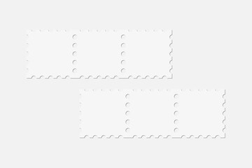 Realistic blank postage stamp illustration for mockup. 3D Render.