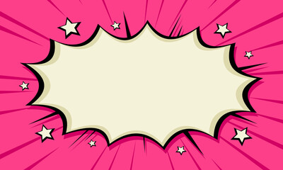 Comic blank pink background with cloud