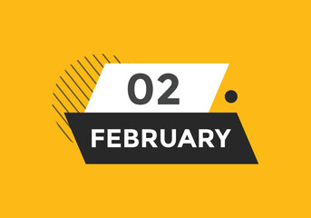 February 2 Calendar icon Design. Calendar Date 2st February. Calendar template 
