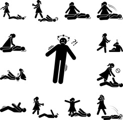 Aura confused dizzy icon in a collection with other items