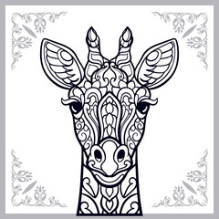 Giraffe zentangle arts isolated on white background