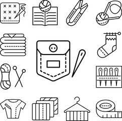 Fototapeta premium Needle, pocket icon in a collection with other items
