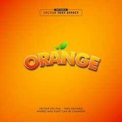 orange text effect editable vector