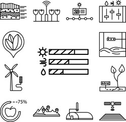 smart farm, resources icon in a collection with other items