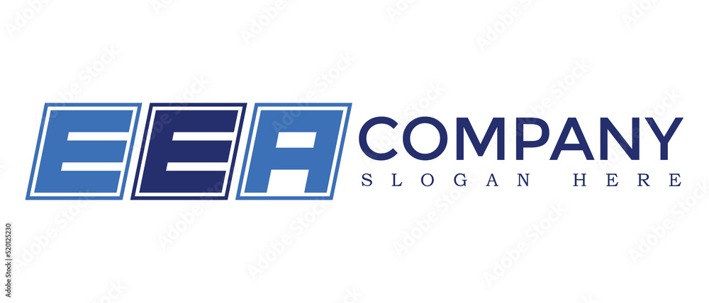 Poster eea three letter rounded rectangle boxes shape element symbol digital initial technology media busin