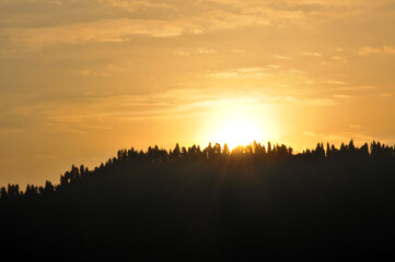 sunset over the mountains