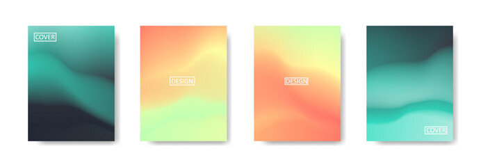 Obraz premium Set of abstract background with beautiful gradation color, colorful background for poster flyer banner backdrop.vertical banner.cool fluid background vector illustration