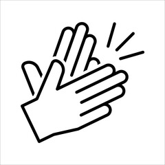 Obraz premium Hands clapping icon. Vector illustration. applause icon vector on white background.