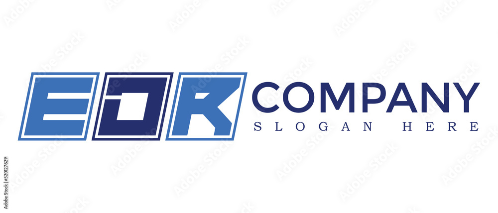 Poster edr three letter rounded rectangle boxes shape element symbol digital initial technology media busin