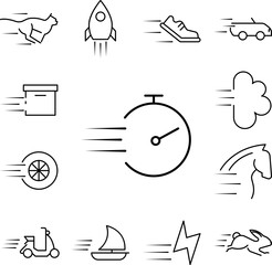 chronometer icon in a collection with other items