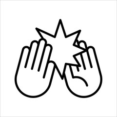 Hands clapping icon. Vector illustration. applause icon vector on white background.