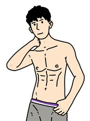 Fototapeta premium cute man cartoon on white background