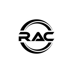 RAC letter logo design with white background in illustrator, vector logo modern alphabet font overlap style. calligraphy designs for logo, Poster, Invitation, etc.