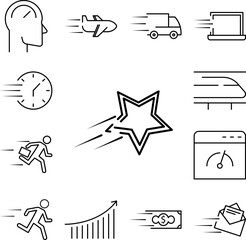 Fototapeta premium speed star icon in a collection with other items