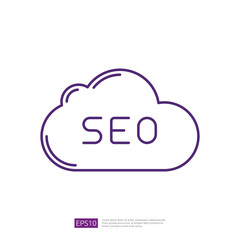 Internet SEO Cloud Line Icon