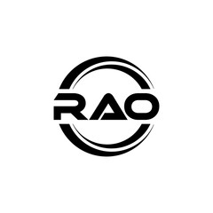 RAO letter logo design with white background in illustrator, vector logo modern alphabet font overlap style. calligraphy designs for logo, Poster, Invitation, etc.