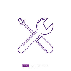 Maintenance Concept with Spanner Screwdriver Icon