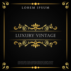 Elegant luxury vintage gold ornament frame design