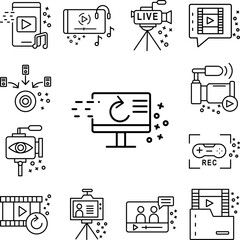 Replay computer streaming icon in a collection with other items