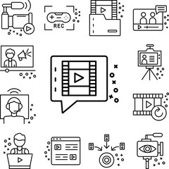 Bubble player streaming icon in a collection with other items