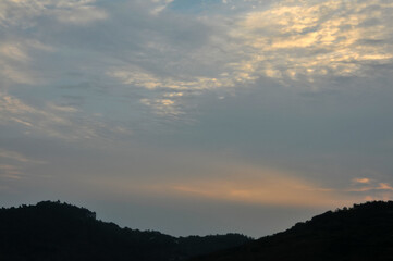 Fototapeta na wymiar Dramatic panorama sky after sunrise