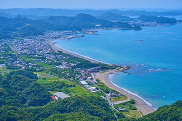 千葉県の鋸山山頂駅から南側(安房郡鋸南町など)の眺望