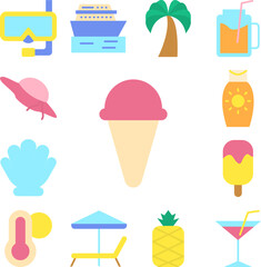 Ice cream, eat icon in a collection with other items