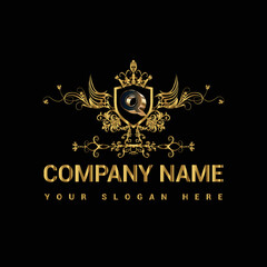 Naklejka na ściany i meble Luxury golden letter logo restaurants logo company logo shop logo business logo