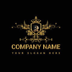 Naklejka na ściany i meble Luxury golden letter logo restaurants logo company logo shop logo business logo