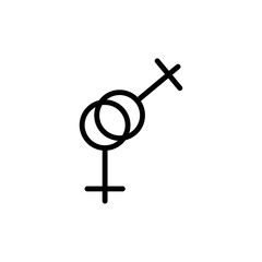 Gender Icon Sign Vector Isolated on White Artboard