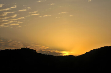 sunset over the mountains