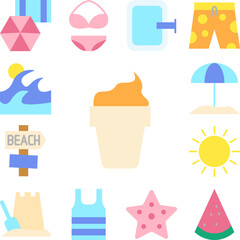 Ice cream, eat icon in a collection with other items