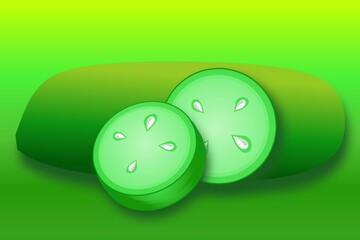 Illustration cucumber slice