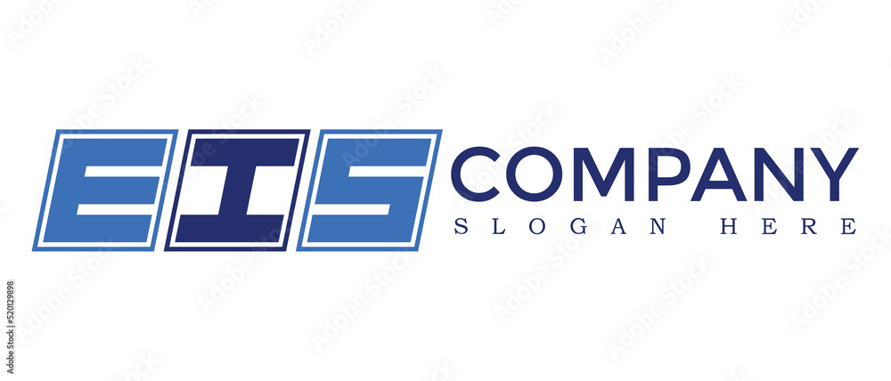 Poster eis three letter rounded rectangle boxes shape element symbol digital initial technology media busin