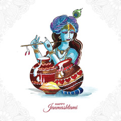 Shree krishna janmashtami festival holiday card background