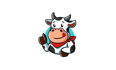 Cow Mascot Cartoon Design