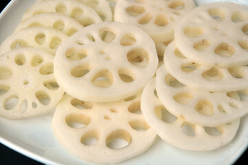 The backrgound of dissected lotus root