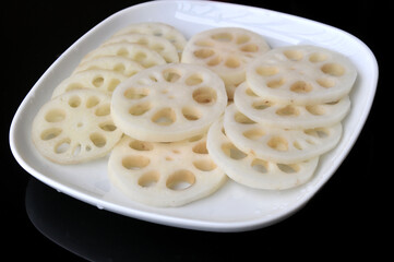 The backrgound of dissected lotus root