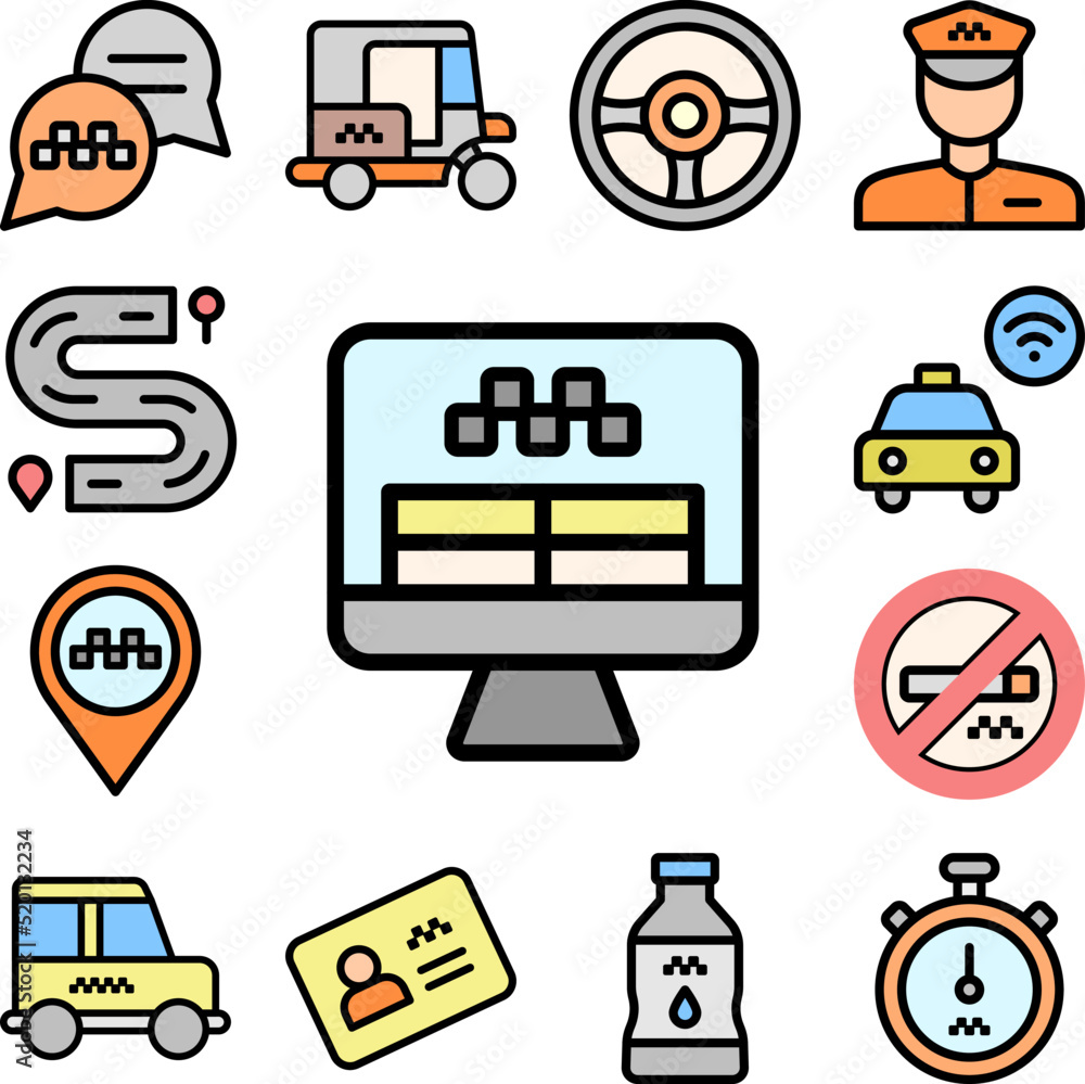 Poster reservation, computer icon in a collection with other items