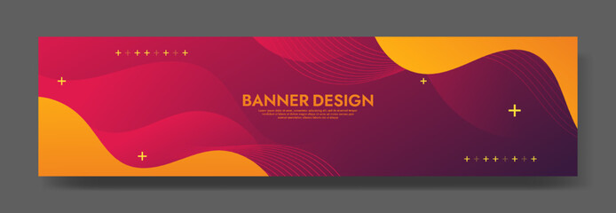 Obraz premium Abstract Red Fluid Banner Template. Modern background design. gradient color. Dynamic Waves. Liquid shapes composition. Fit for banners