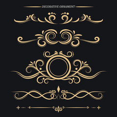 Set of vintage decorative calligraphic ornament collection