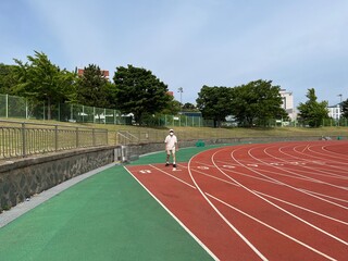 Naklejka premium the man on the track