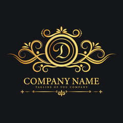 Ornamental golden Luxury logo company template design