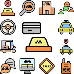 Payment, card icon in a collection with other items