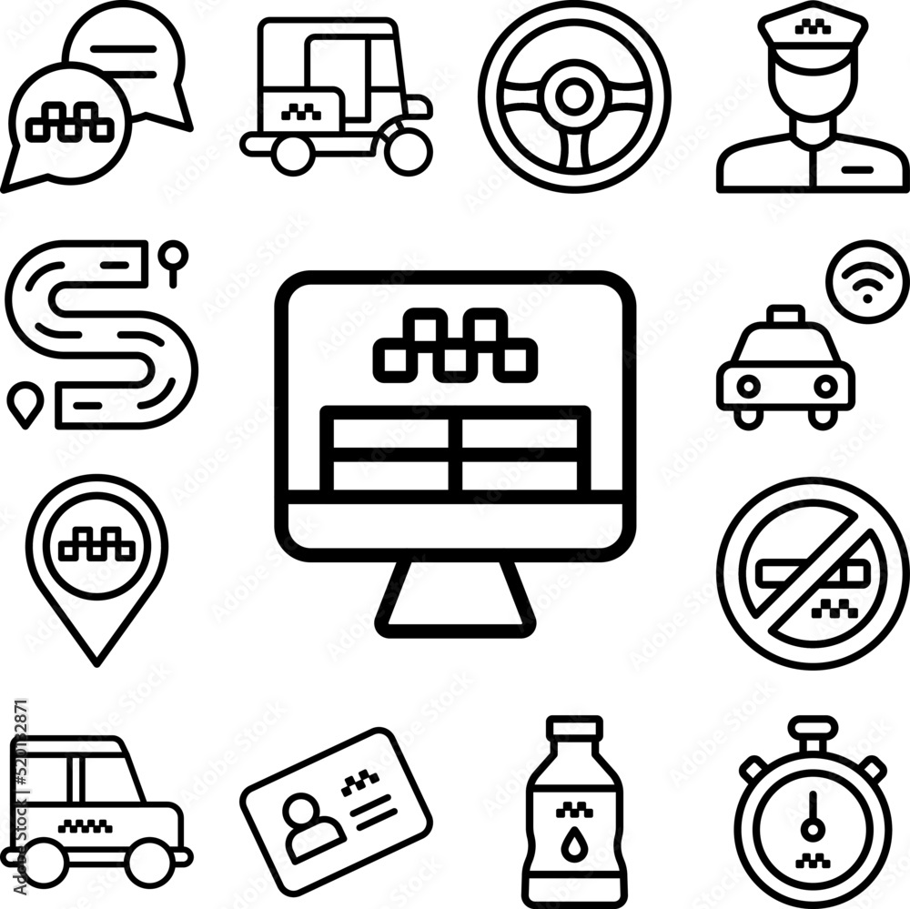 Poster reservation, computer icon in a collection with other items
