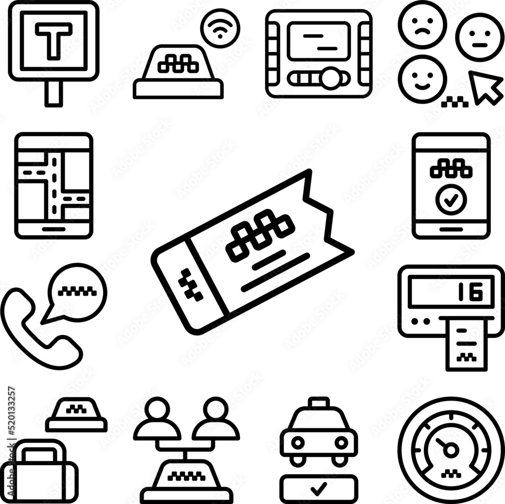 Poster ticket icon in a collection with other items