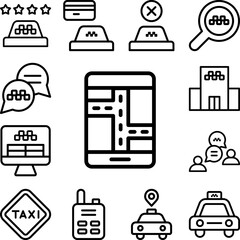 Gps, smartphone icon in a collection with other items