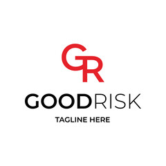  monogram letter GR logo design
