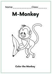 High Resolution Learn Alphabets and Colour the Image Preschool and Kindergarten Colouring Book for Kids, Drawing practice book for kids.